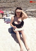 Monica Mendez topless at the beach