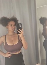 big ebony tits in a tight top