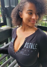 big ebony tits in a tight top