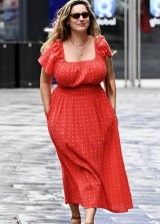 Kelly Brook looking gorgeous with her huge boobs in a red dress