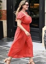 Kelly Brook looking gorgeous with her huge boobs in a red dress