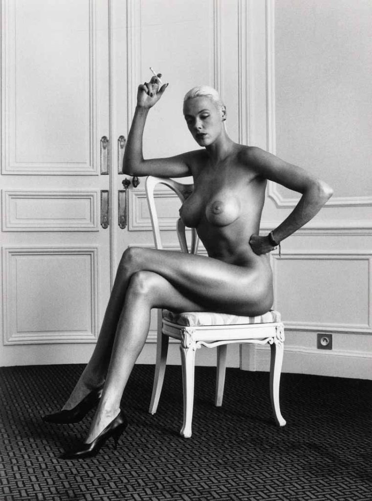 Brigitte Nielsen nude on a chair