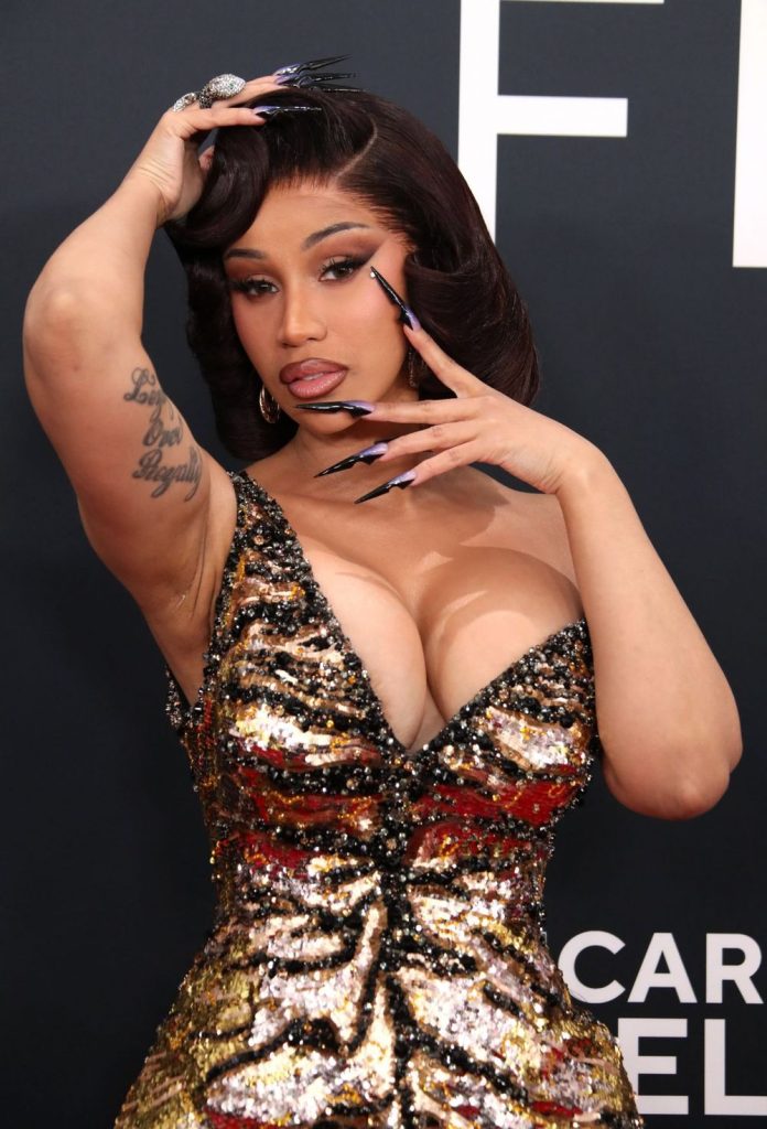 Cardi B busty at the Grammy Awards