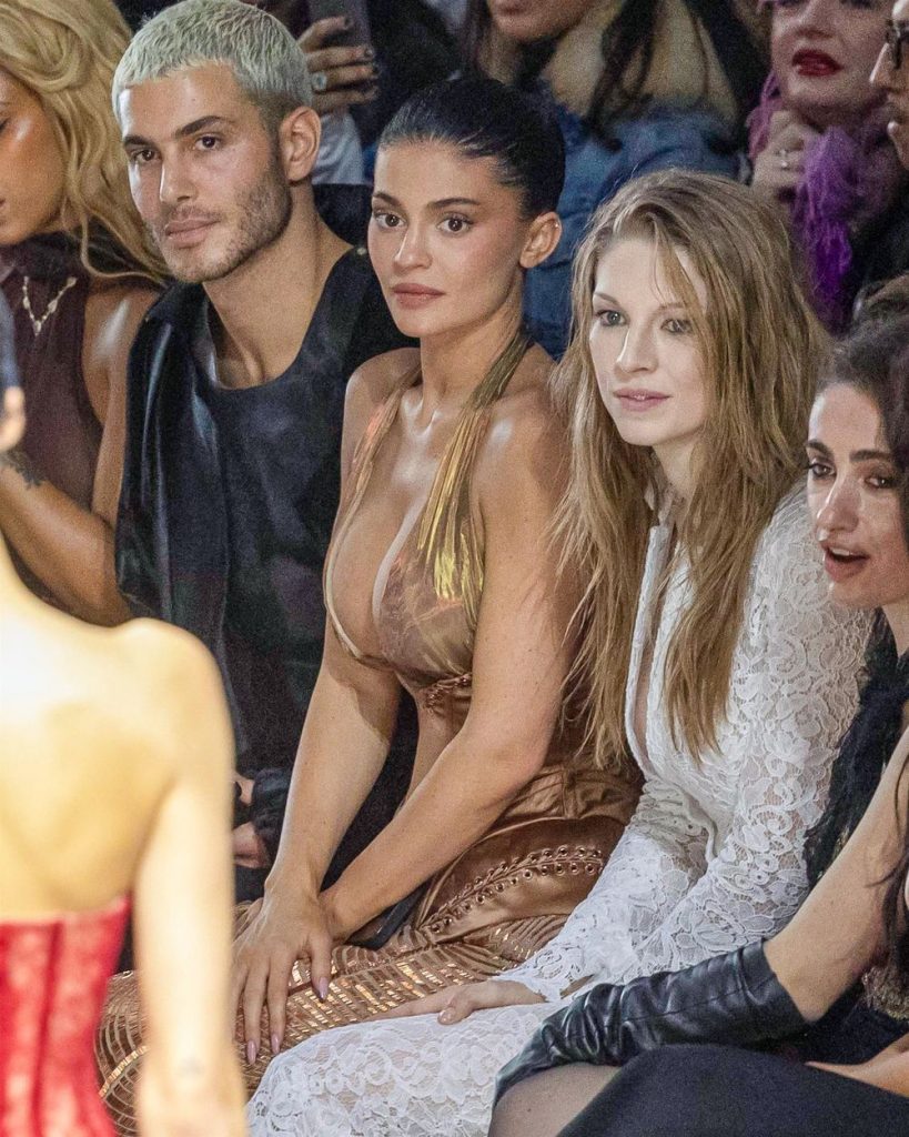 Kylie Jenner cleavage at a  fashion show