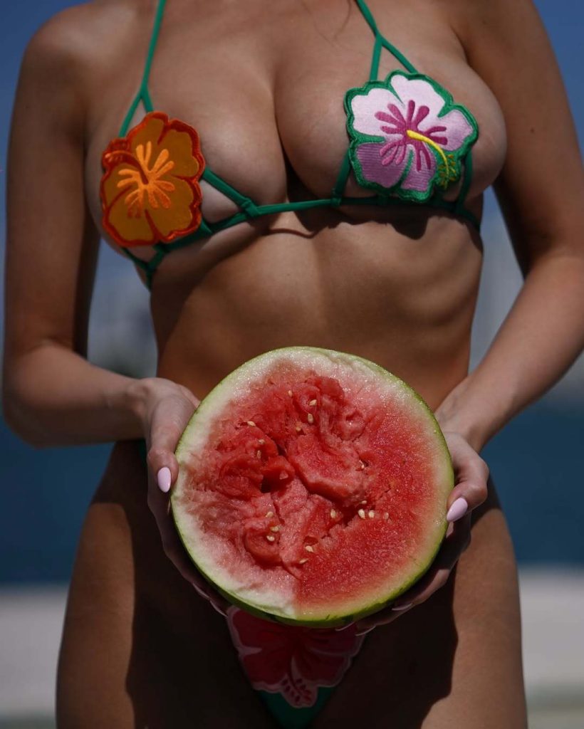 Grace Boor bikini tits and a melon