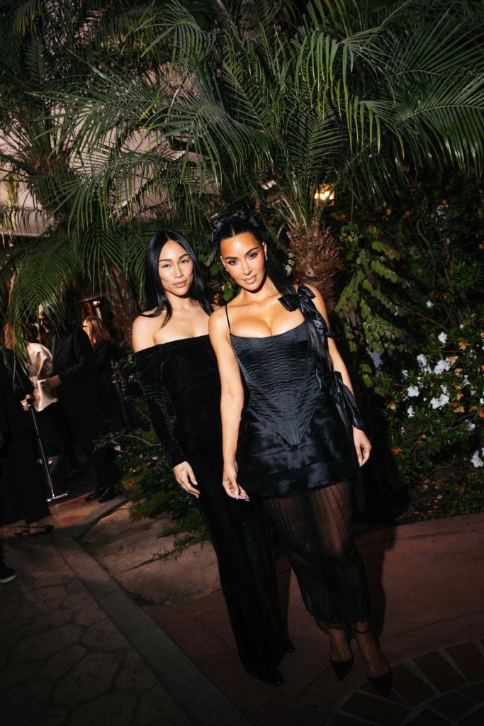 Kim Kardashian and her sexy Asian friend on the red carpet