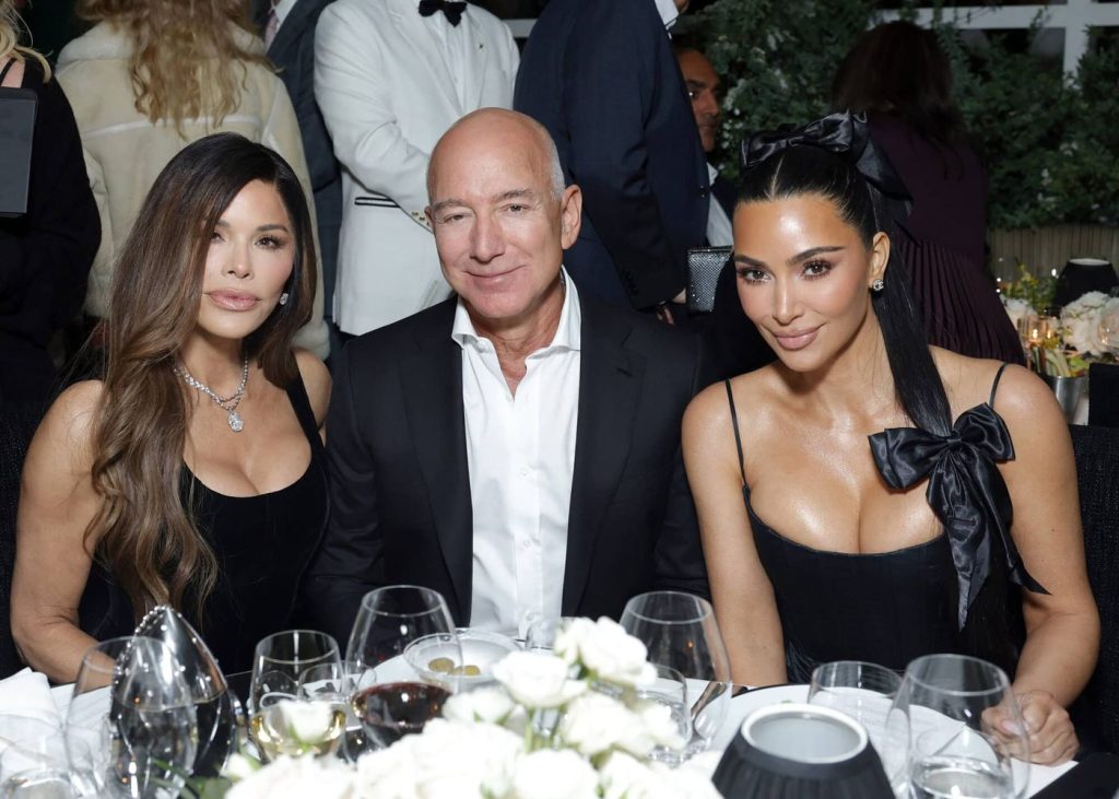 Kim Kardashian and her boobs with Jeff Bezos