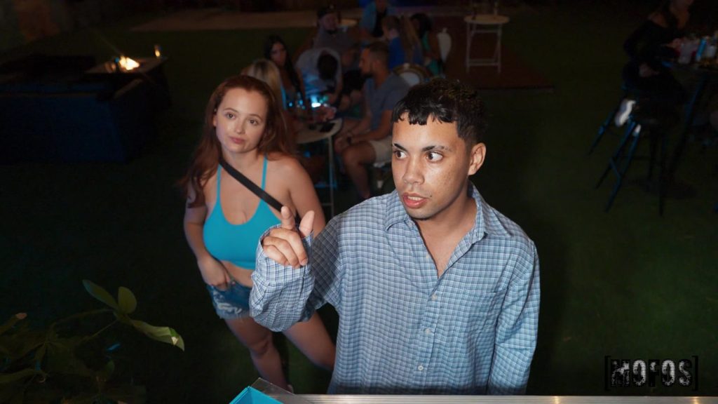 Couple lining up at the taco truck